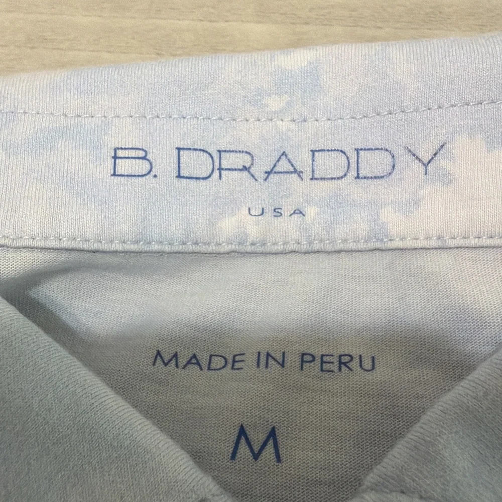 LACC Los Angeles Country Club B.Draddy Golf Blue Striped Polo Shirt Mens Medium